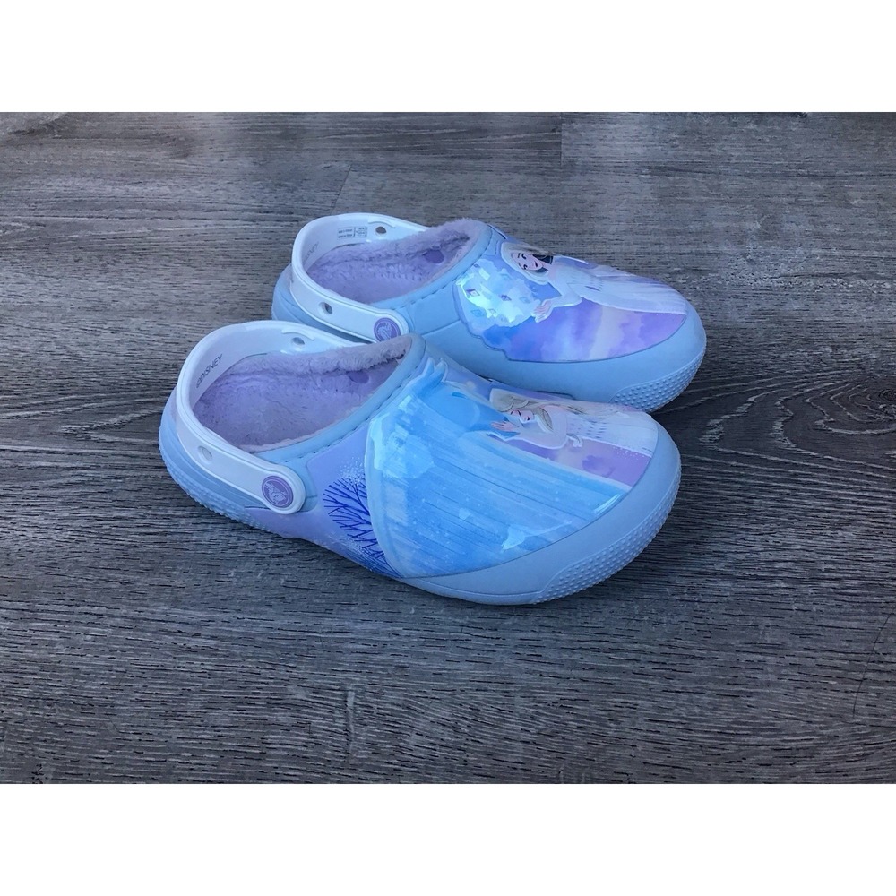 Crocs Disney Frozen 2 Elsa Size J2 Girls 2 Lined Insulated Winted Shoes Kids